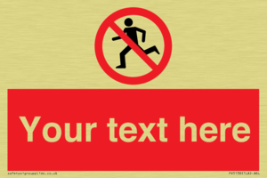 Custom No Running Sign